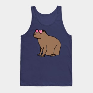 Capybara Wearing Rose Colored Glasses Tank Top